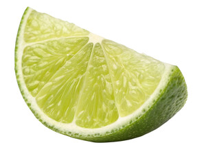 Fresh Green Lime Wedge with Juicy Segments.