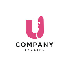 Letter U Pregnant Logo Icon Vector