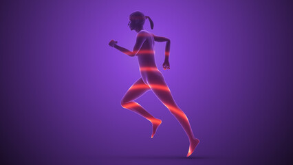 Anatomical Motion of Female Runner with Energy Waves