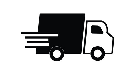 Delivery Truck, van icon. Express Shipping Truck Icon. Fast shipping truck icon. Logistic trucking sign. Vector.