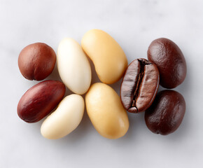 a comparison of different types of coffee beans (arabica