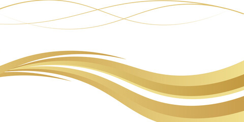 golden wave background. gold wave curve, gold wave corner shape for element, gold line ribbon graphic, striped gold.