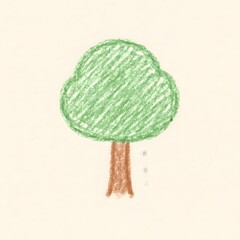 green tree on a white background