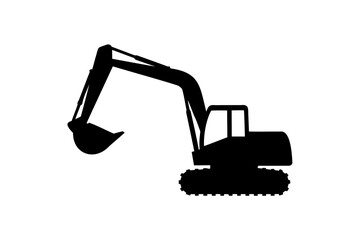 Excavator silhouette vector, Digger Silhouette