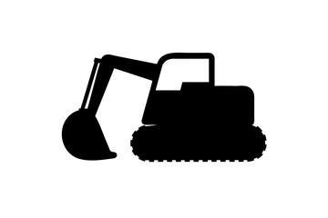 Excavator silhouette vector, Digger Silhouette