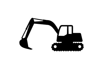 Excavator silhouette vector, Digger Silhouette