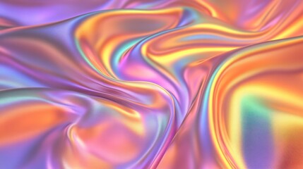 Obraz premium Abstract iridescent fabric folds, swirling colours