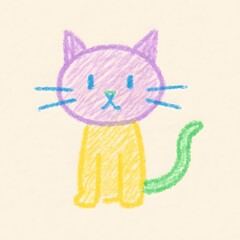 COLORFUL CAT PAINTING BY KID