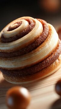 cinnamon roll planet with swirl pattern warm 4K Video
