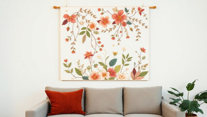 Elegant botanical flowers wall decoration