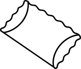 Cheese Ravioli Pasta Drawing on White Background