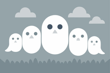 glowing ghost floating