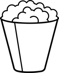 Popcorn Chicken Fast Food Sketch on White Background