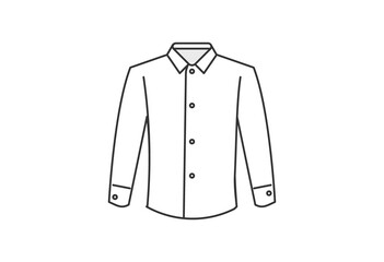 Long Sleeve Shirt Line Art Illustration (Clothing & Business Icon)

