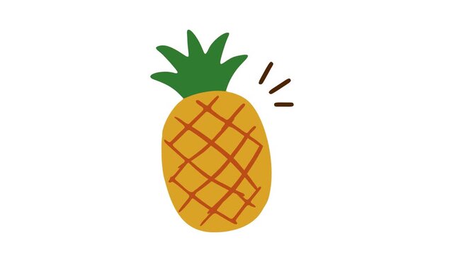 Delicious Tropical Pineapple Fruit Clip Art Animation Video