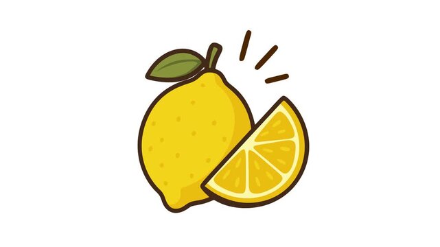 Zesty Yellow Lemon Citrus Fruit Collection Animation Video