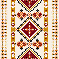 Geometric ethnic ornament seamless. Decorative motif with tribal elements.