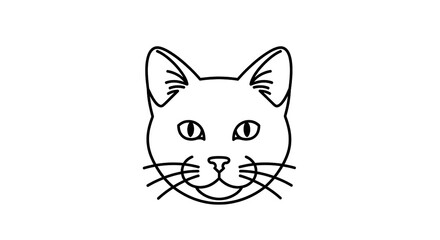 Obraz premium Black Cat Silhouette on White Background Minimalist Illustration