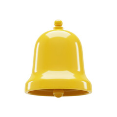 3D  yellow bell isolated on transparent background