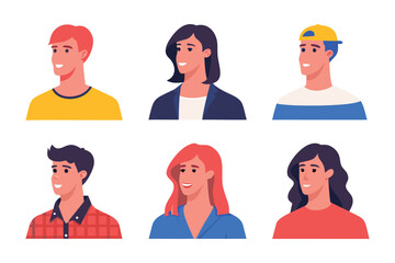 Diverse Individuals: Capturing a tapestry of profiles, this image showcases the unique character of several persons, rendered in a clear and accessible style. Embracing a range of looks.