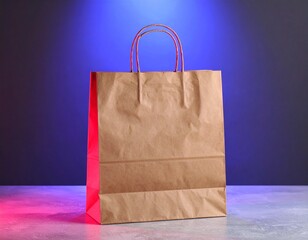Neutral Kraft Paper Bag Centered on Concrete Surface, a Stylish Product Shot for Sustainable Packaging Showcase