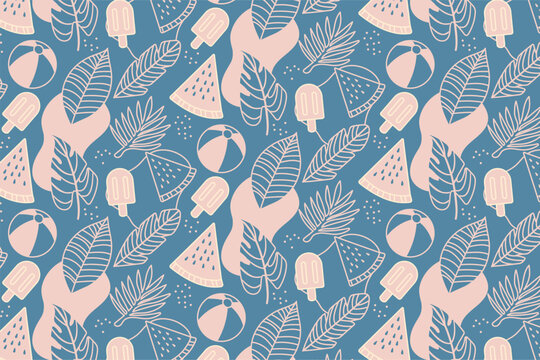 Patterns Hand drawn Flat Pattern fuit and floral