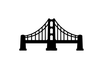 Silhouette of a golden gate bridge, golden gate bridge vector illustration