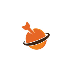 arrow planet logo design illustration