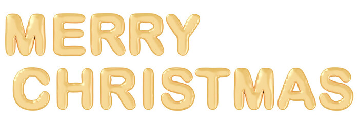 3D画像_風船_MERRY CHRISTMAS_イエロー