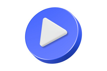 play media button icon symbol 3d rendering