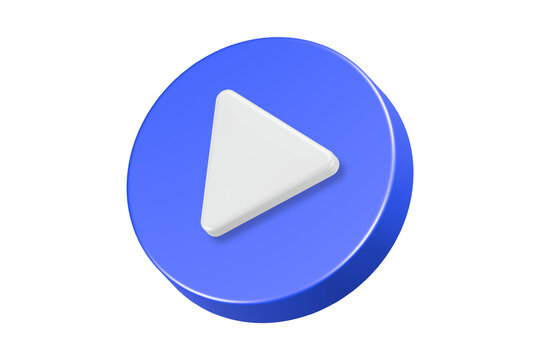 play media button icon symbol 3d rendering