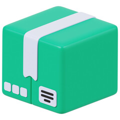 Delivery Box 3d render icon in cartoon plastic style minimal isolated on transparent white background, clipping path	
