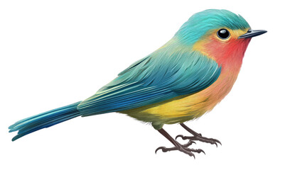 bird robin on white background