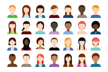 Diverse Avatar Portraits: A captivating grid of diverse avatar portraits, each representing a unique individual, forming a vibrant tapestry of community and connection.