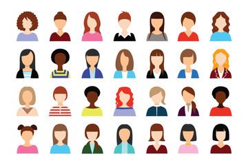 Diverse Avatars: A vibrant collection of unique avatars, representing a spectrum of diversity in gender, ethnicity, and individuality, ideal for illustrating inclusivity and human representation.