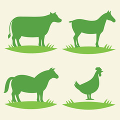 Fototapeta premium farm animals set