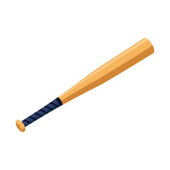 A flat design icon of a wooden baseball bat, representing the primary hitting equipment in baseball.