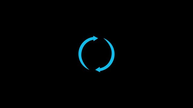 Reload icon animation . Rotating circular with arrows, simple reload icon animation. refresh Data icon concept and recycle bin animation.