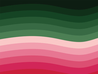 A digital illustration featuring wavy, horizontal bands of color transitioning from one color to another colors