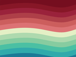 A digital illustration featuring wavy, horizontal bands of color transitioning from one color to another colors