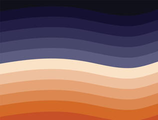 A digital illustration featuring wavy, horizontal bands of color transitioning from one color to another colors