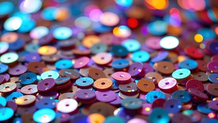 Sparkling discs glittering accents, festive shimmer, vibrant embellishments, luminous details, celebratory sparkle.