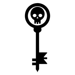 Obraz premium Vintage key with skull emblem detailed silhouette vector illustration