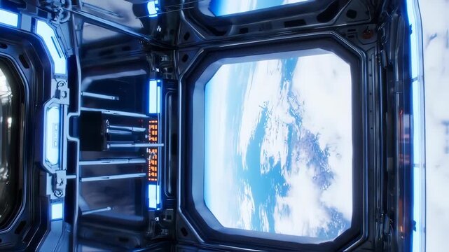 View of the sky from a rocket window