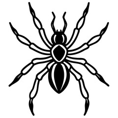 Obraz premium Minimalist Black Spider Silhouette Vector.