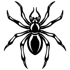 Obraz premium Minimalist Black Spider Silhouette Vector.