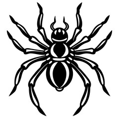 Obraz premium Minimalist Black Spider Silhouette Vector.