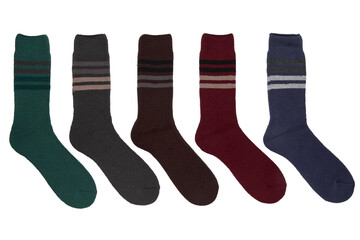 New Modern  Pattern Design Socks Set On PNG Transparent Background. Cut-Out Clipping Path With Adobe Photoshop Pen Tool . PNG Transparent Socks