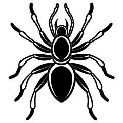 Obraz premium Minimalist Black Spider Silhouette Vector.