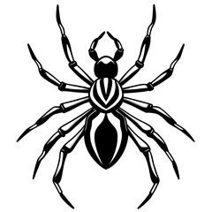 Obraz premium Minimalist Black Spider Silhouette Vector.